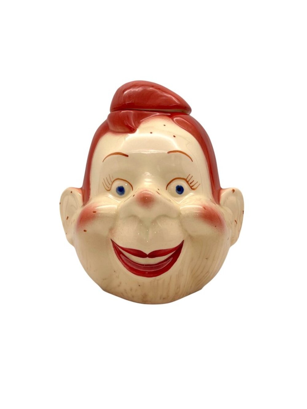 Vintage 1950s Howdy Doody Puritan Pottery Ceramic Cookie Jar With Lid Marionette